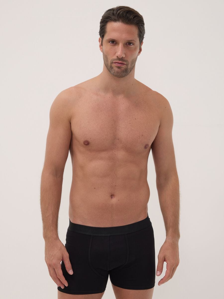3-pack of grey midi boxer briefs in stretch organic cotton_0