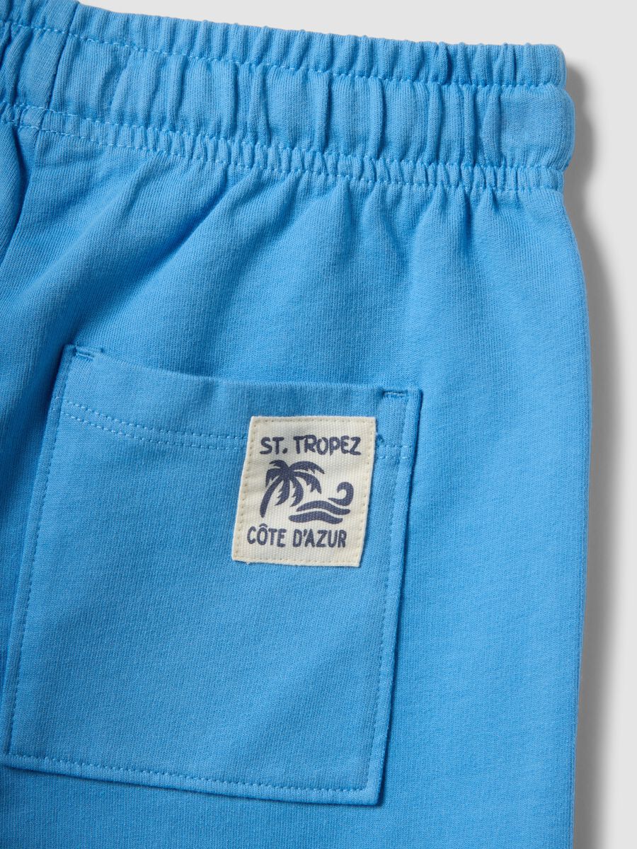 Blue pure cotton regular fit children's shorts_3