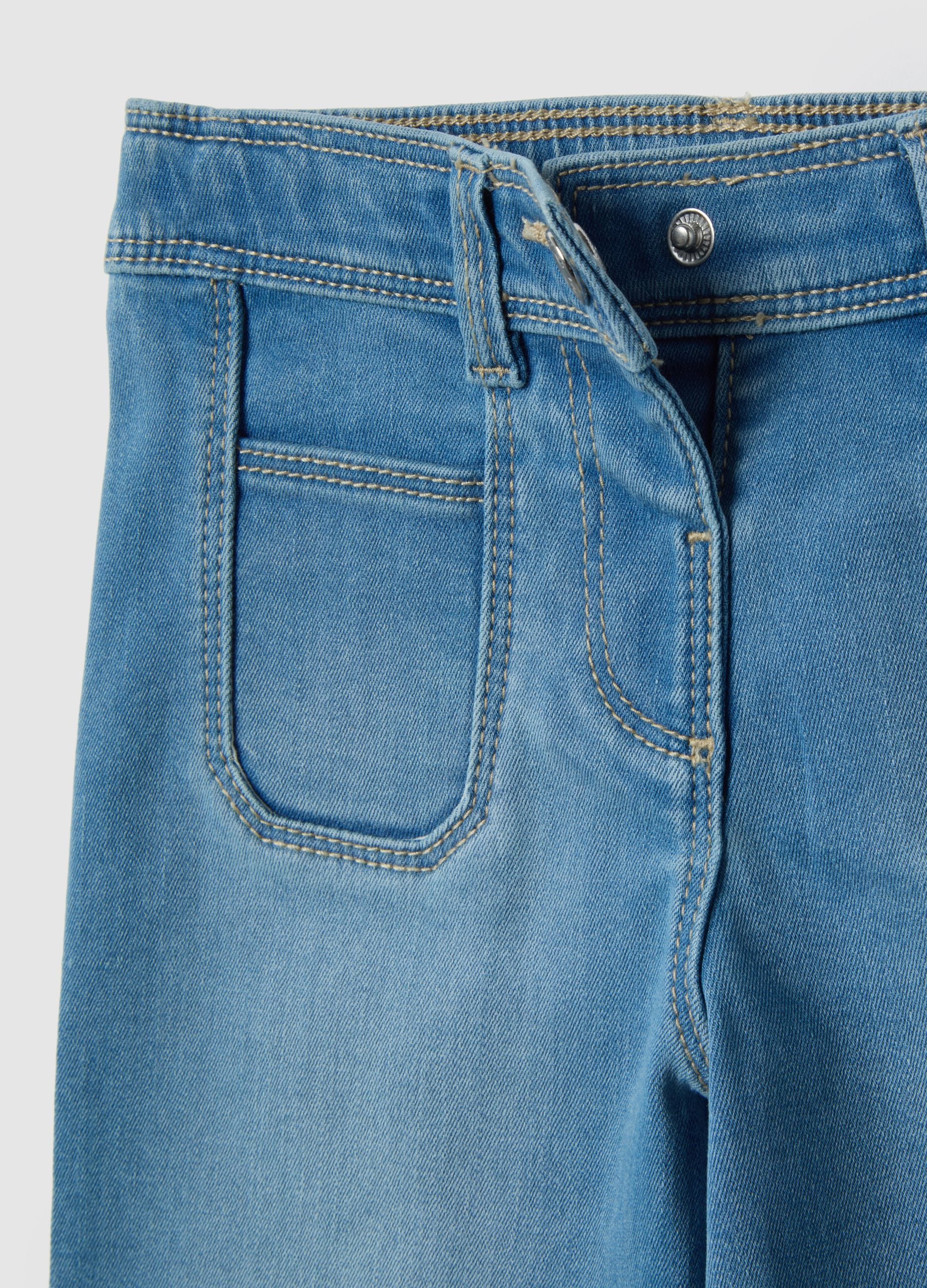 Kleinkind-Baumwollmixhose in Blau, regul&auml;re Passform