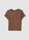 Slim fit brown stretch cotton t-shirt_4