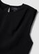 Black sleeveless pleated-texture blouse, regular fit_6