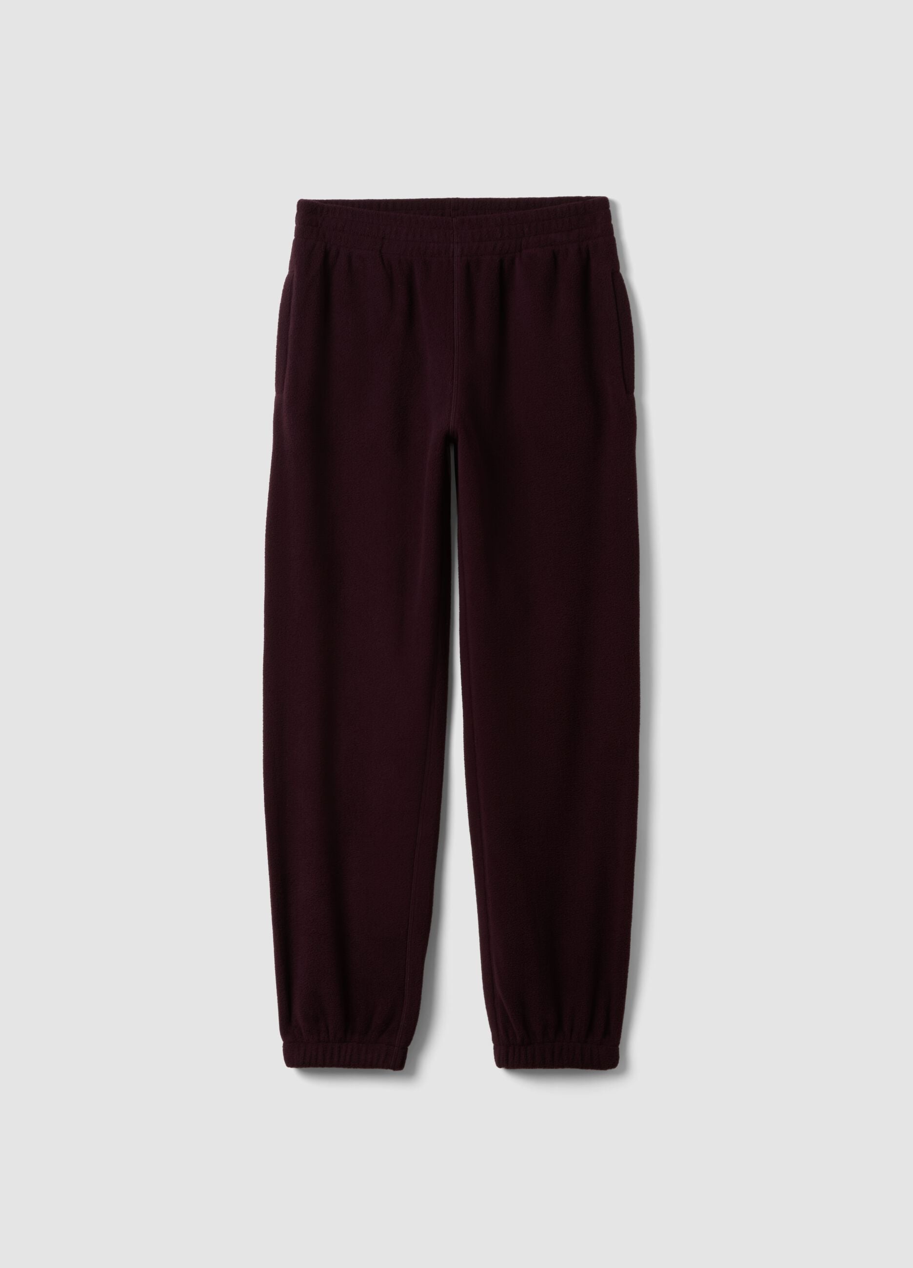 Pantaloni jogger viola regular fit in pile con vita elasticizzata