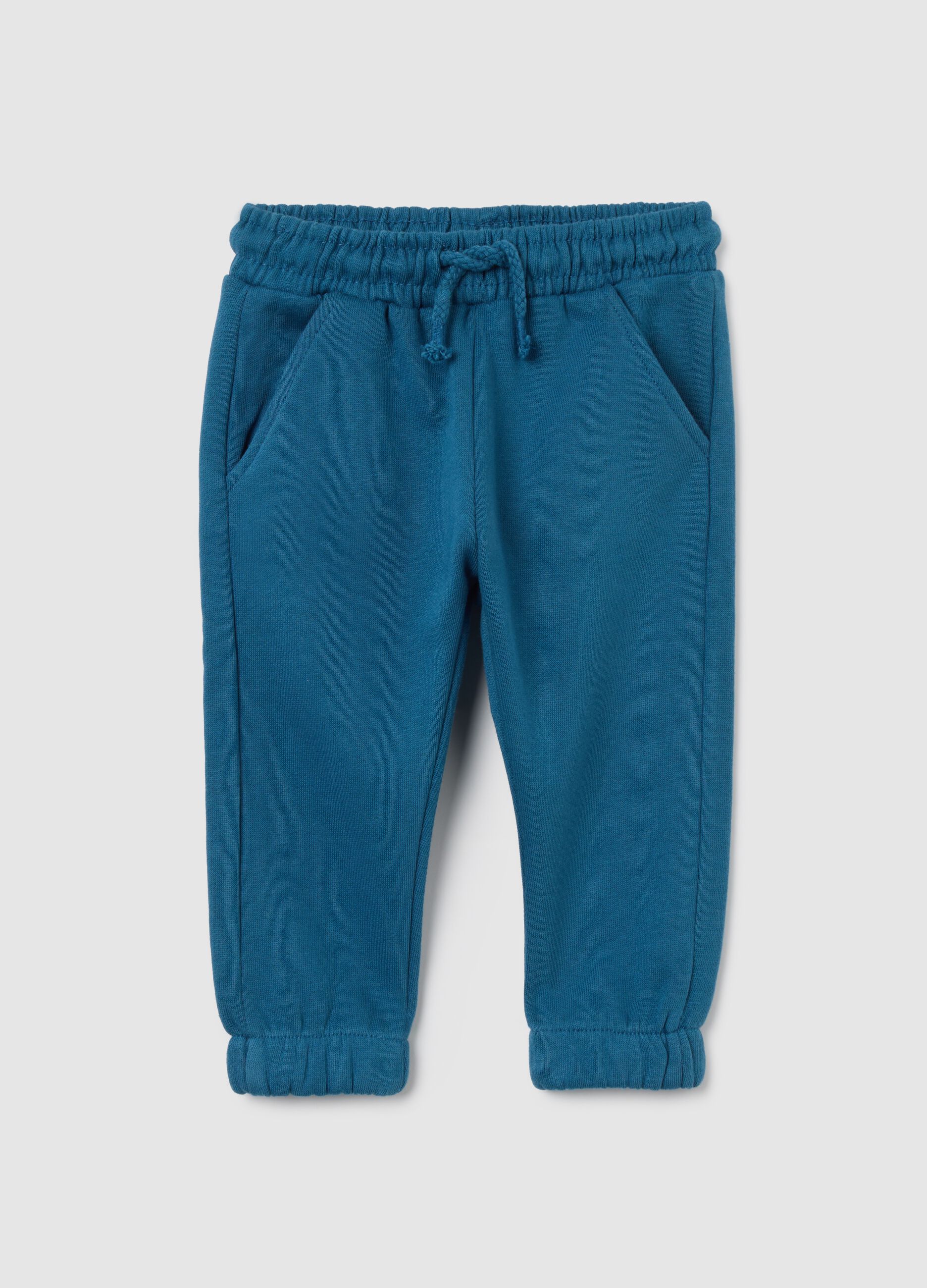 Children's blue cotton trousers regular fit