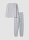 Grey crew-neck pyjamas in organic cotton and viscose blend_6