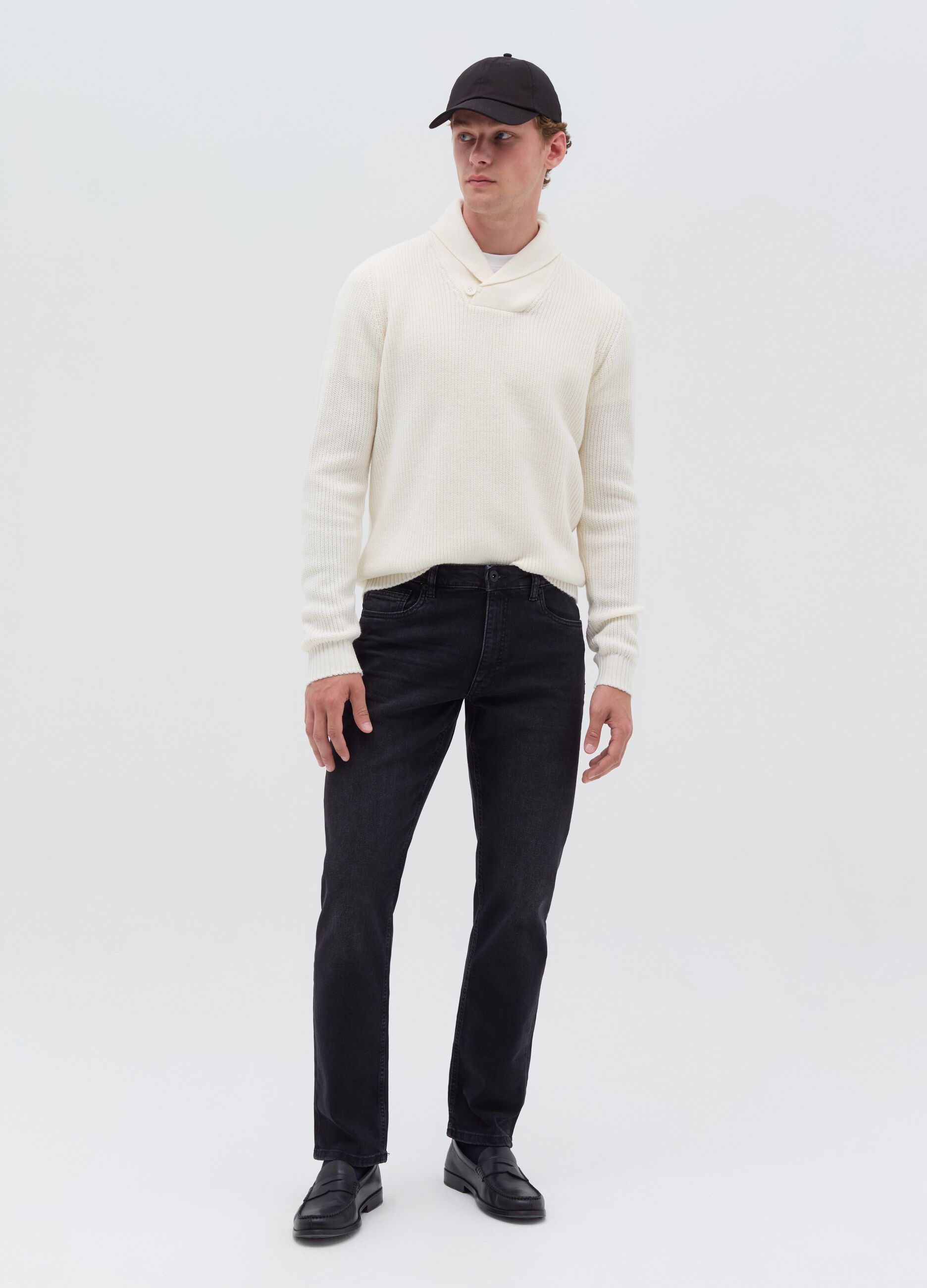 Pullover with shawl neck