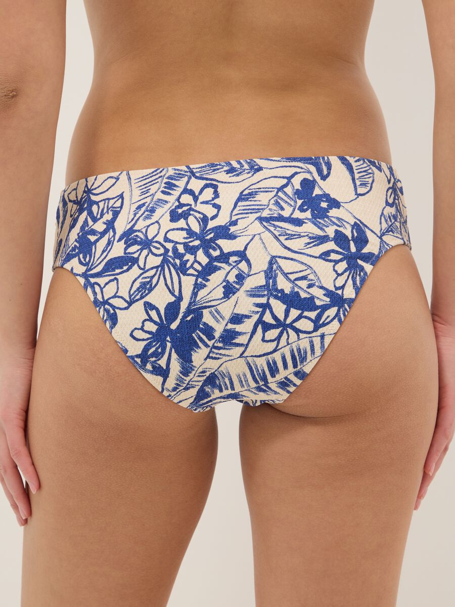 Blue and beige stretch bikini bottoms_2