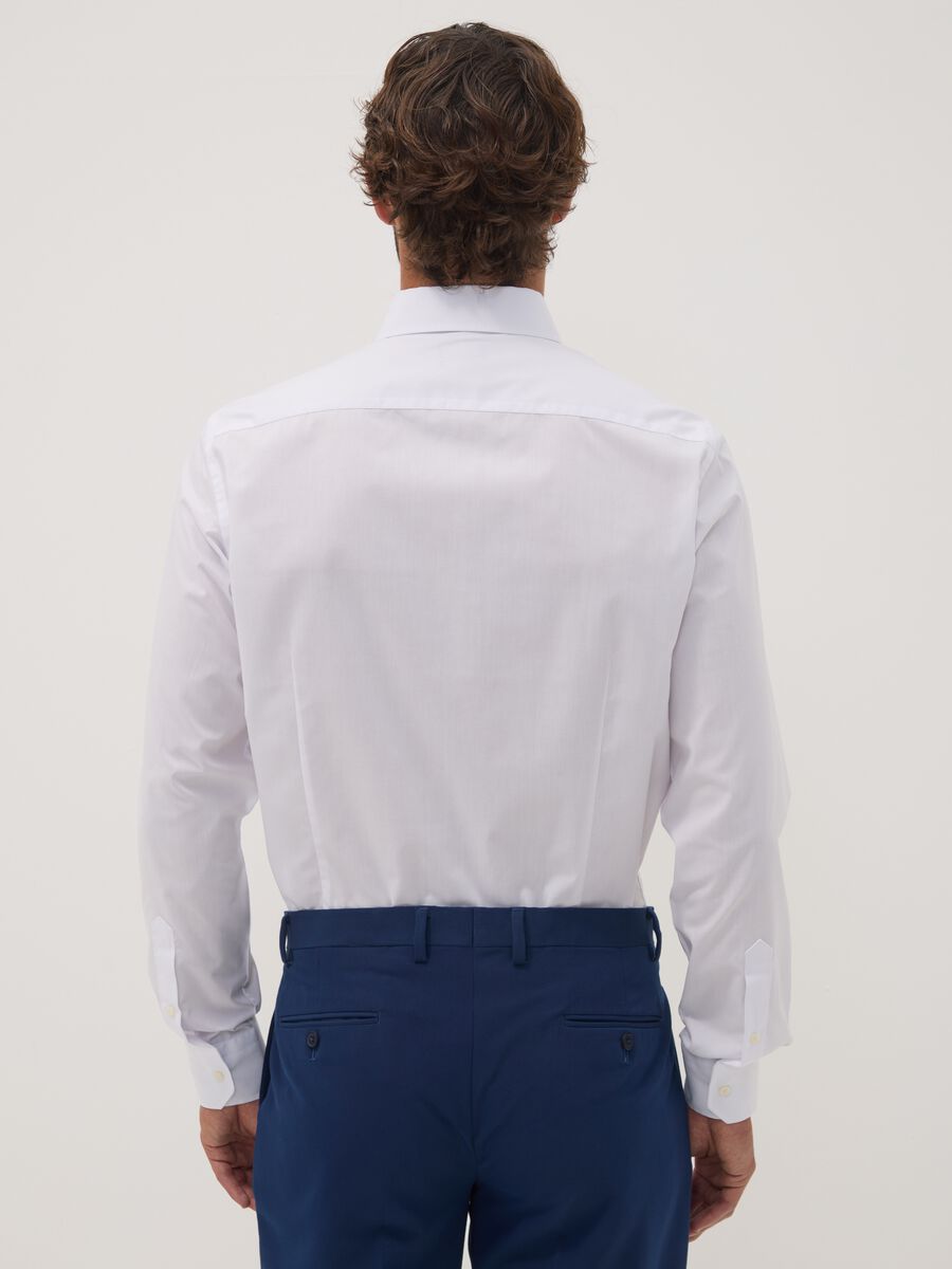 White button-down slim-fit long-sleeve Easy Iron shirt_3