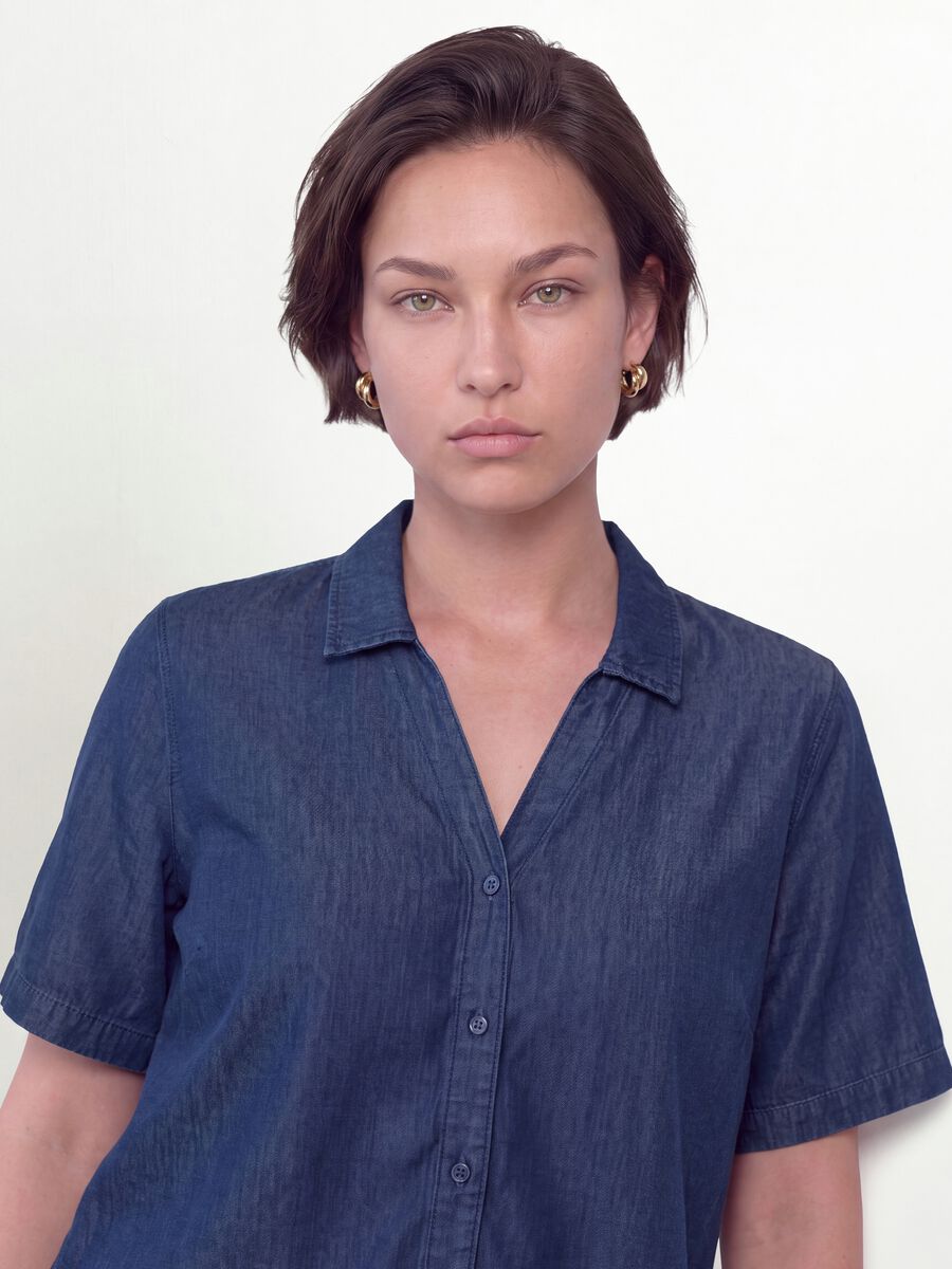 Blue pure lyocell short-sleeve shirt, regular fit_3