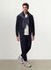 Sweatshirt azul em mistura de algod&atilde;o com gola redonda e fecho de correr, regular fit_0