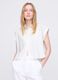 Sleeveless white linen and viscose shirt_0
