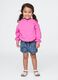 Denim shorts with pleated details for girls_0