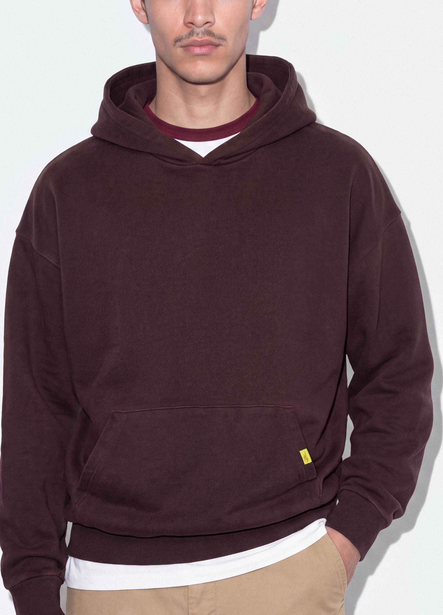 Red pure cotton oversized hoodie