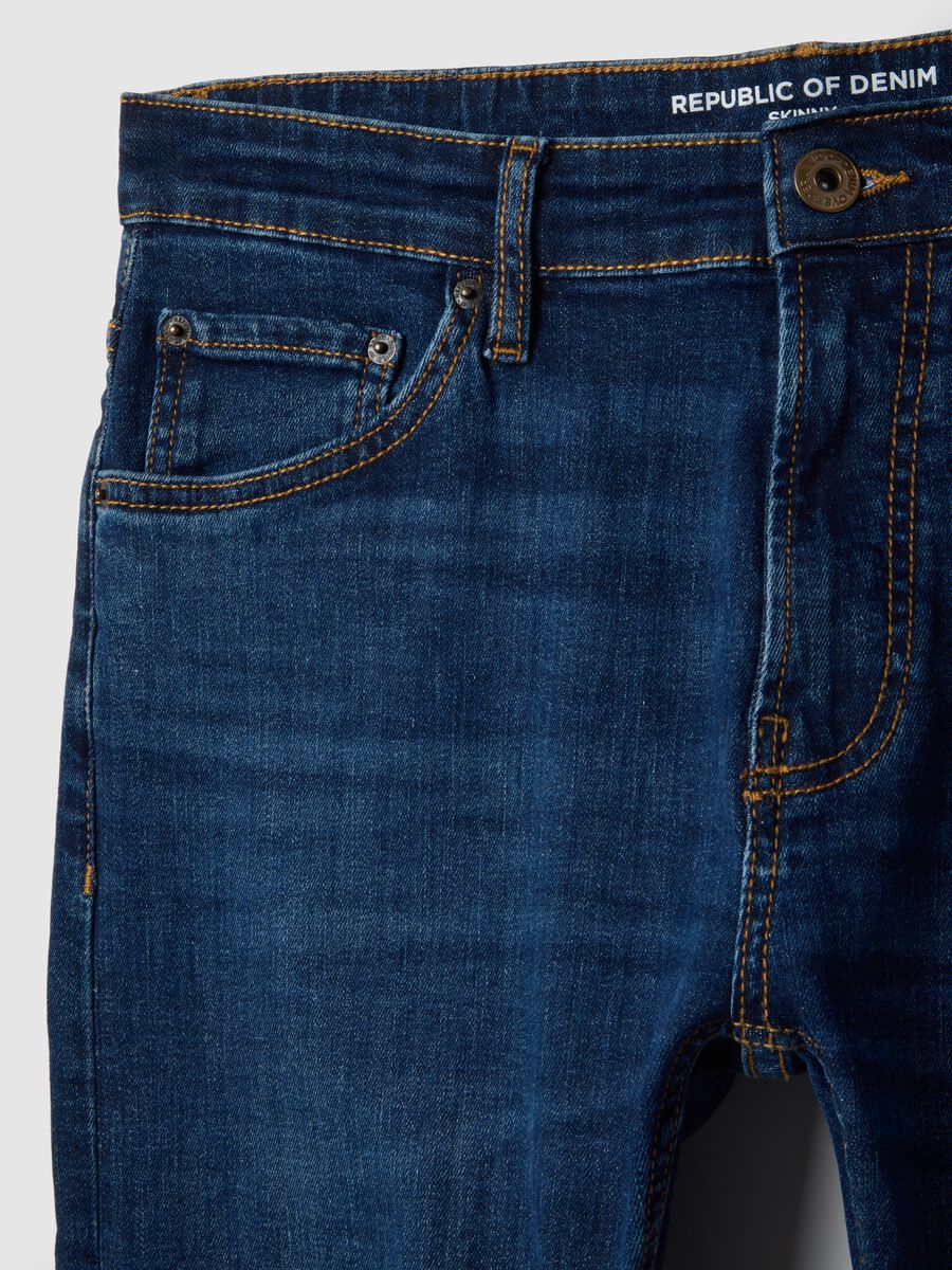 Skinny fit blue stretch cotton jeans_5