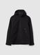 Black regular fit jacket with hood and zip_4