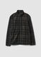 Green checked fleece sweatshirt with regular-fit collar_0
