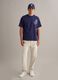 Blaues Relaxed-Fit T-Shirt aus reiner Baumwolle mit Stickerei_1