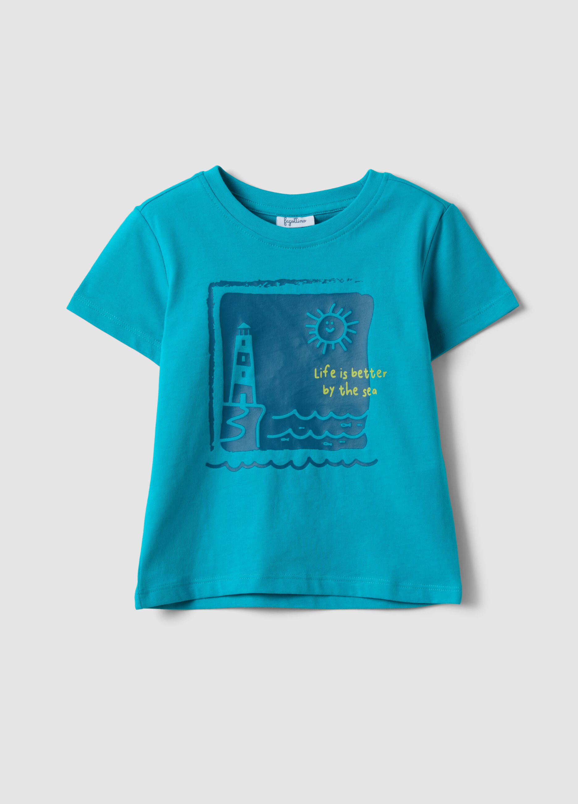 Light Blue Organic Cotton Short-Sleeve T-Shirt