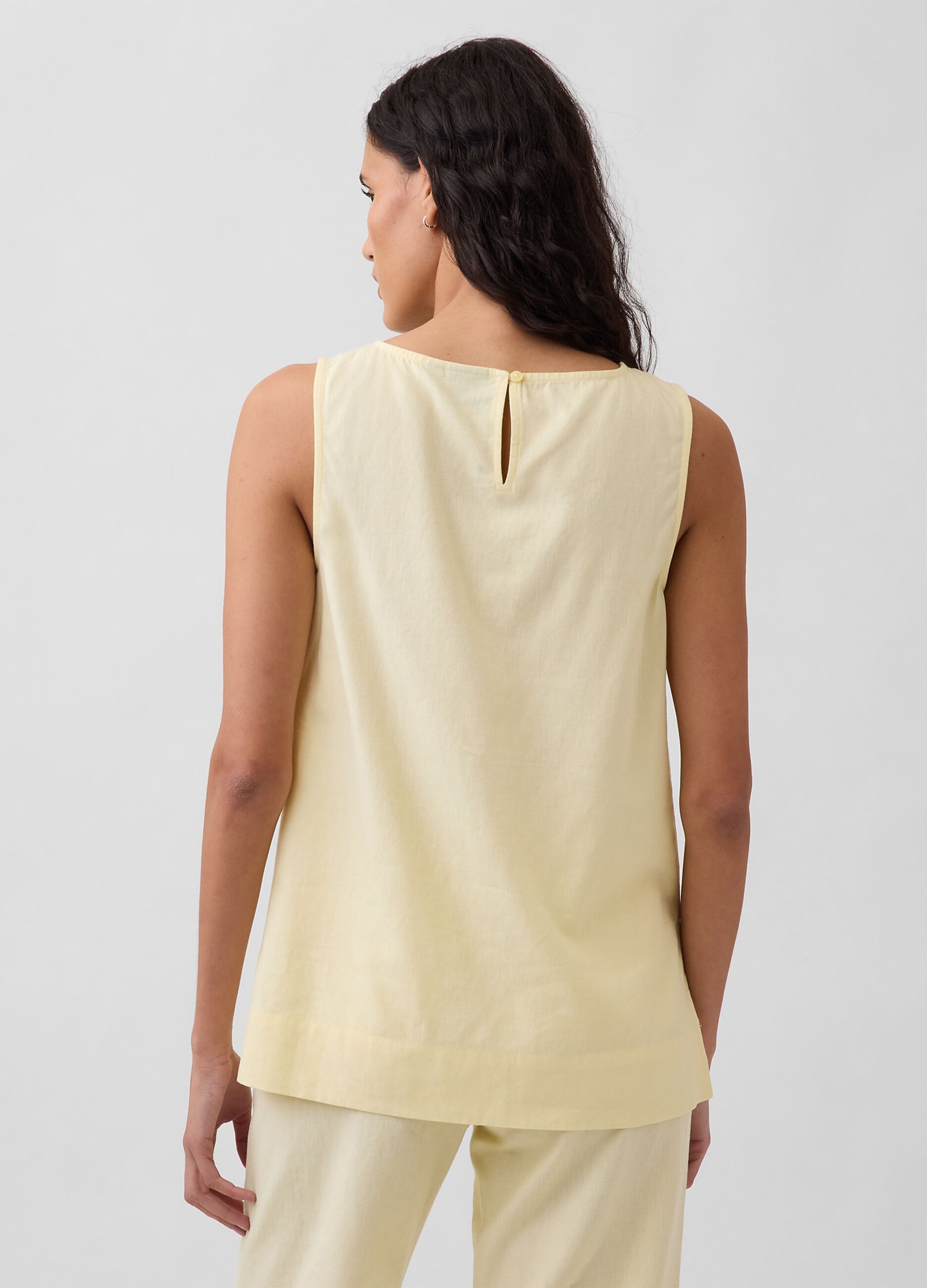 Camiseta de tirantes en mezcla de lino