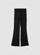 Schwarze ausgestellte Leggings aus elastischer Bio-Baumwolle f&uuml;r M&auml;dchen_0