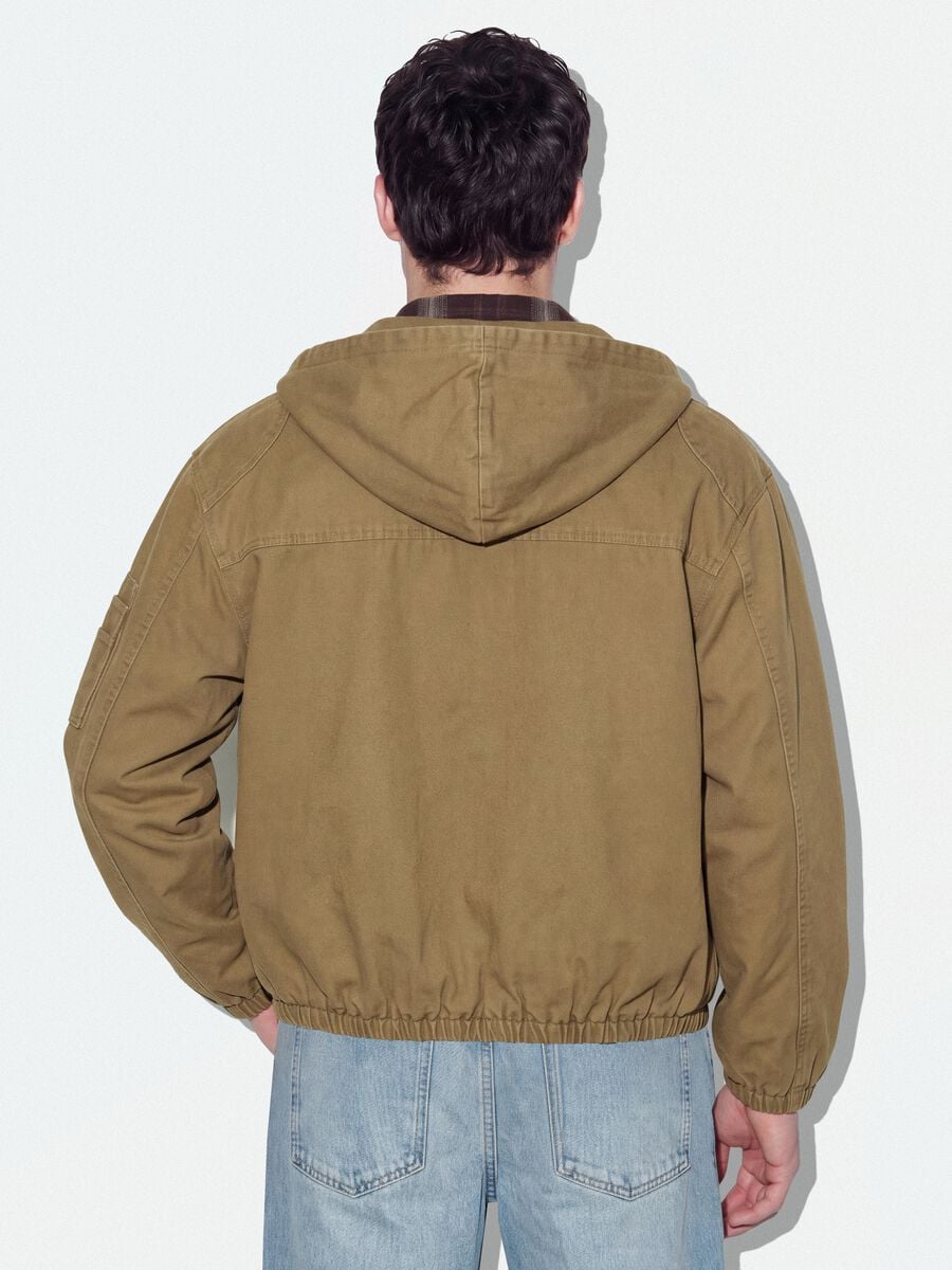 Beige pure cotton hooded jacket, oversized fit_3