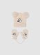 Beige stretchy fabric set with Minnie-themed hat and mittens_0