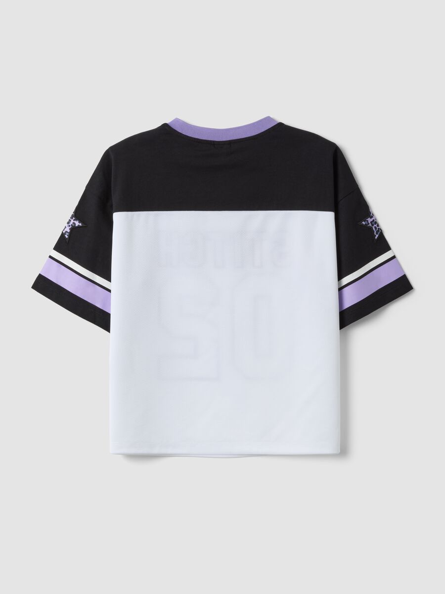 Wei&szlig;-schwarzes Boxy-Fit T-Shirt mit Lilo & Stitch-Motiv f&uuml;r M&auml;dchen_5