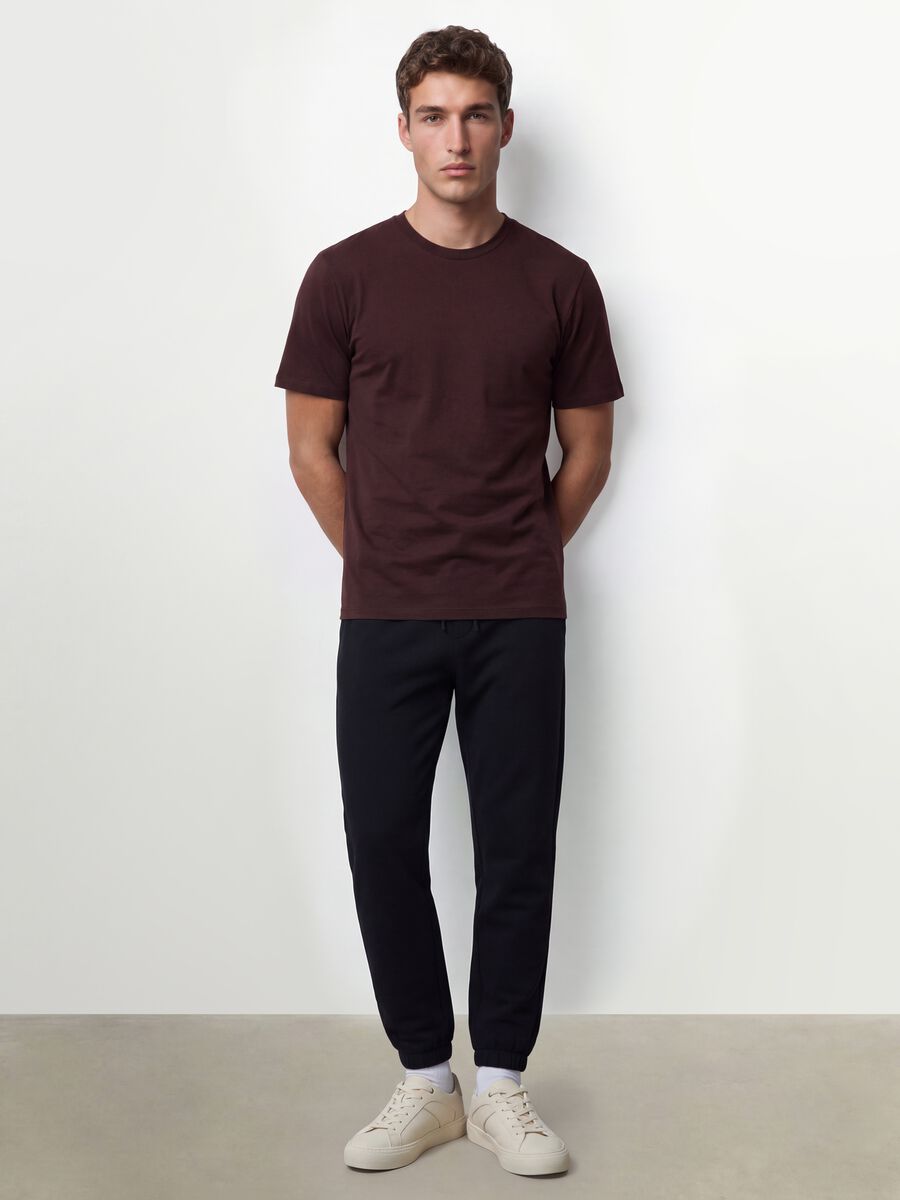 Brown organic cotton slim-fit short-sleeve T-shirt_1