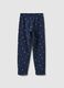 Slim fit blue stretch cotton leggings for girls_1
