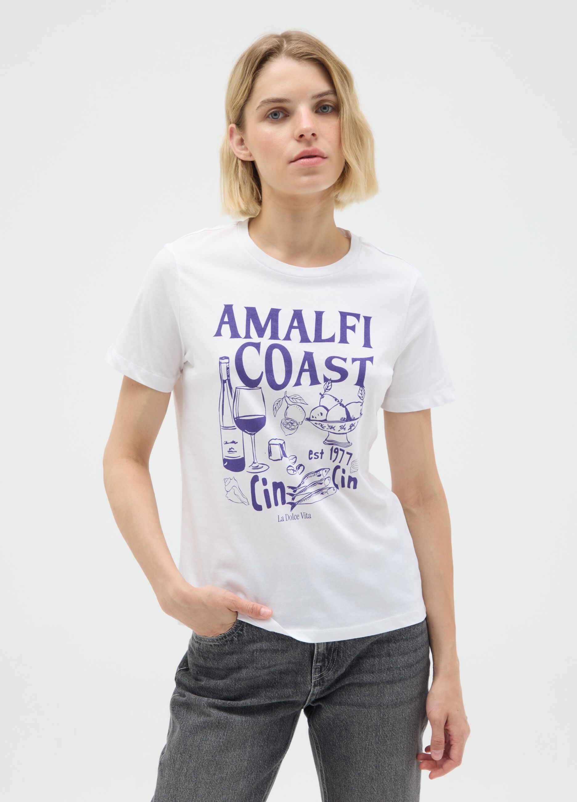 White regular fit pure cotton T-shirt