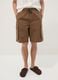 Brown cotton cargo Bermuda shorts with a baggy fit_1