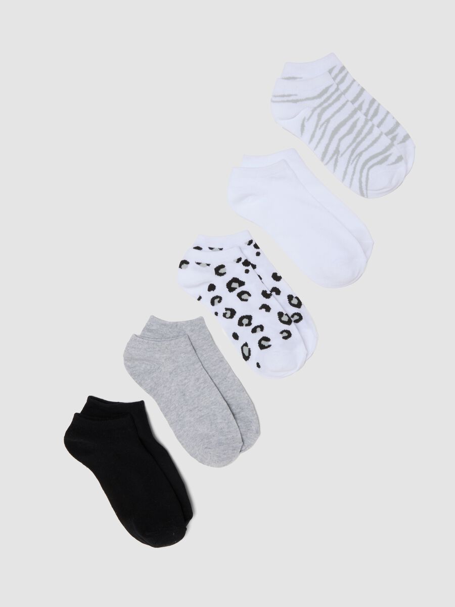 Five-pack of multicolour patterned organic cotton socks_0