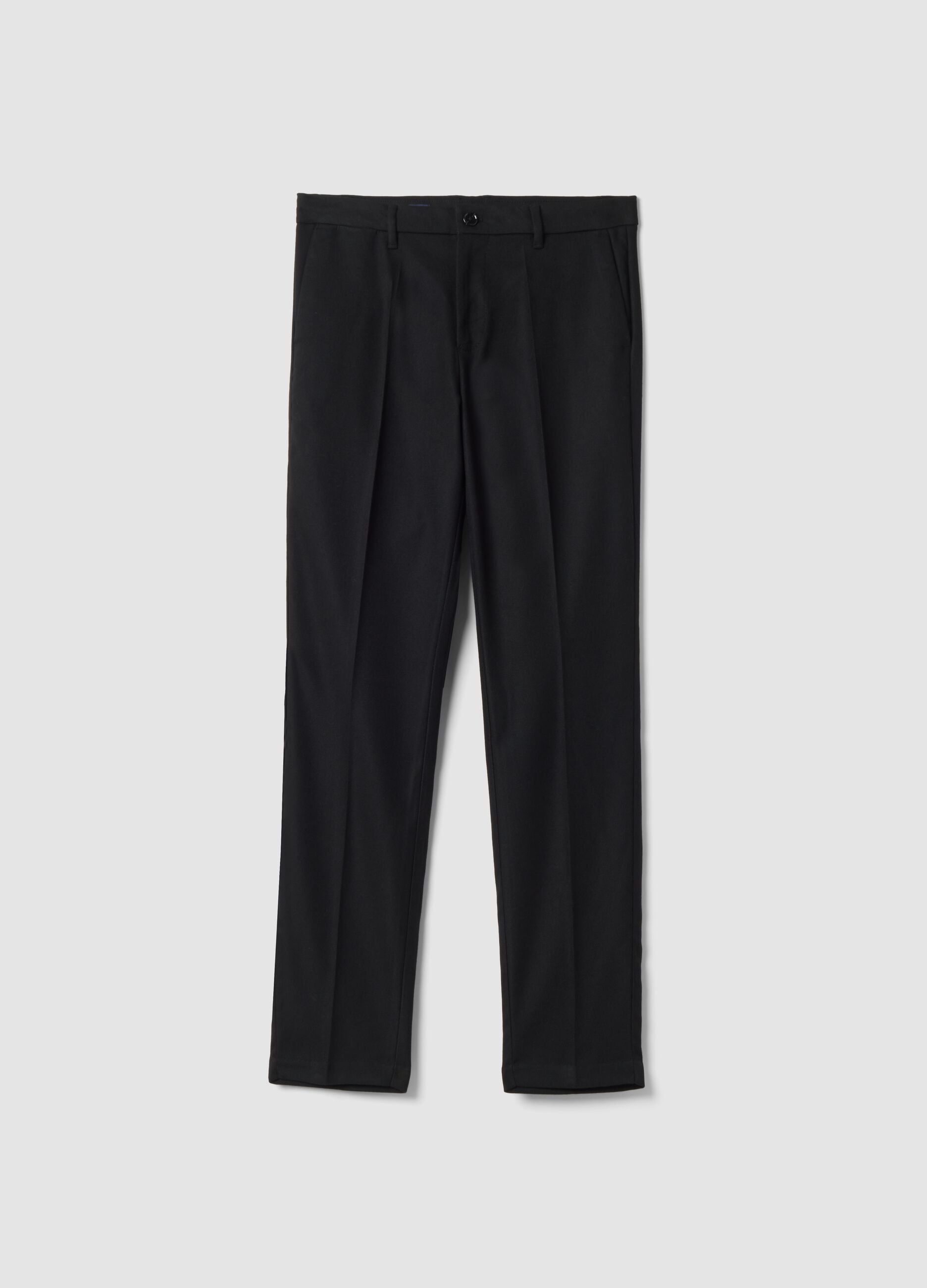 Schwarze Slim-Fit-Chinohose aus elastischer Viskose