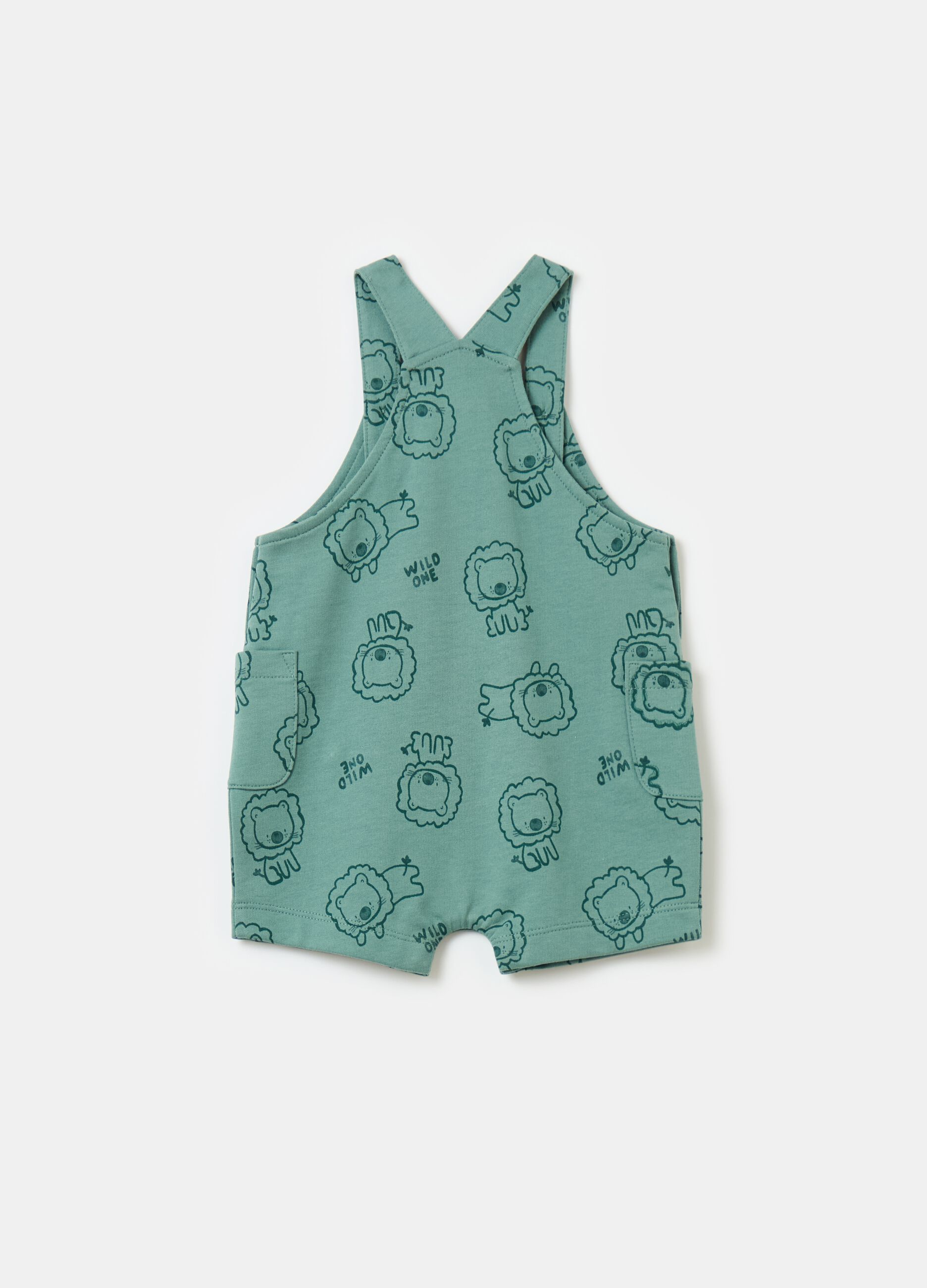 Organic cotton dungarees with print