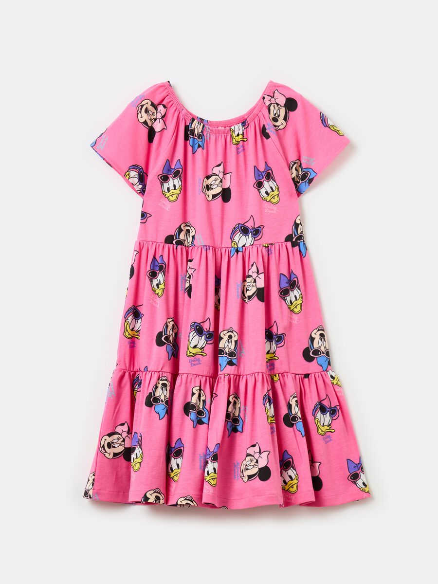 Tiered dress with Minnie Mouse and Daisy Duck print_0