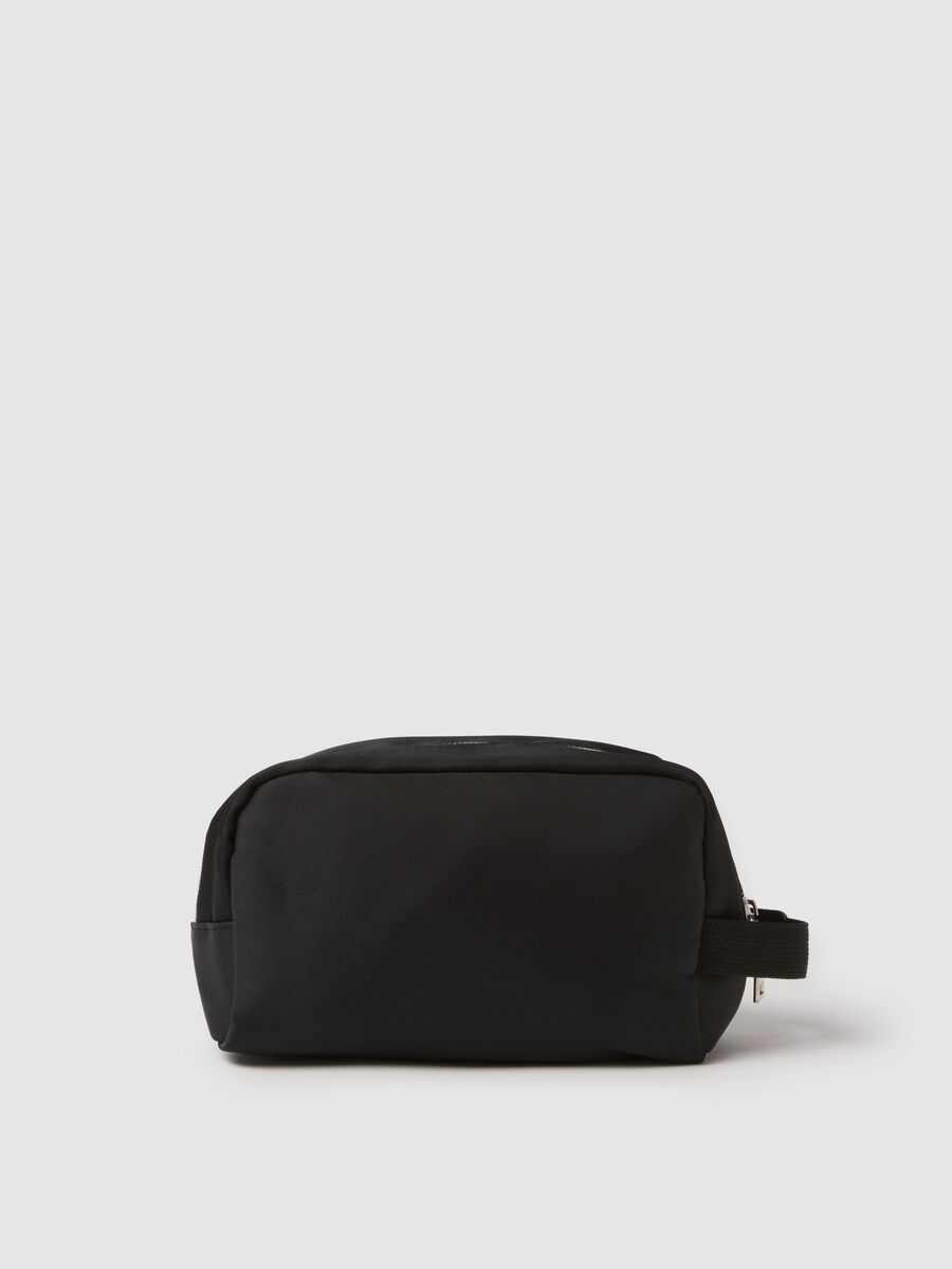 Compact black nylon utility bag with zipper_1