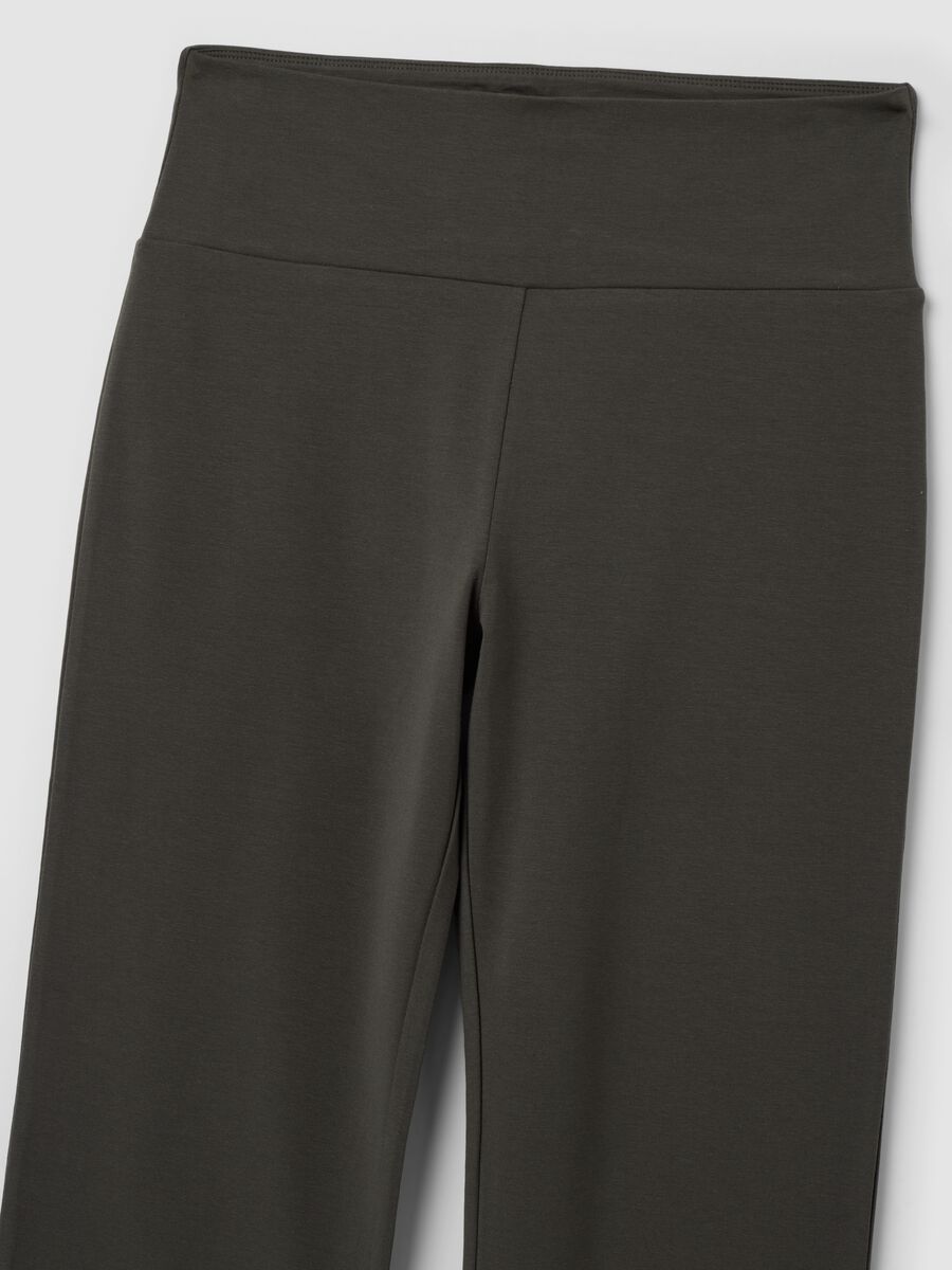 Grey flare trousers in stretch cotton_6
