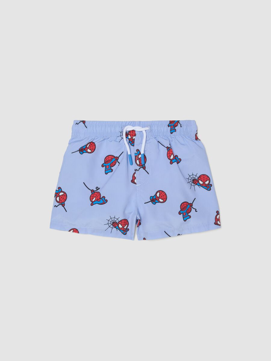 Blue swim shorts with Spidey print_0