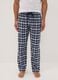 White and blue checked organic cotton flannel pyjama trousers_1