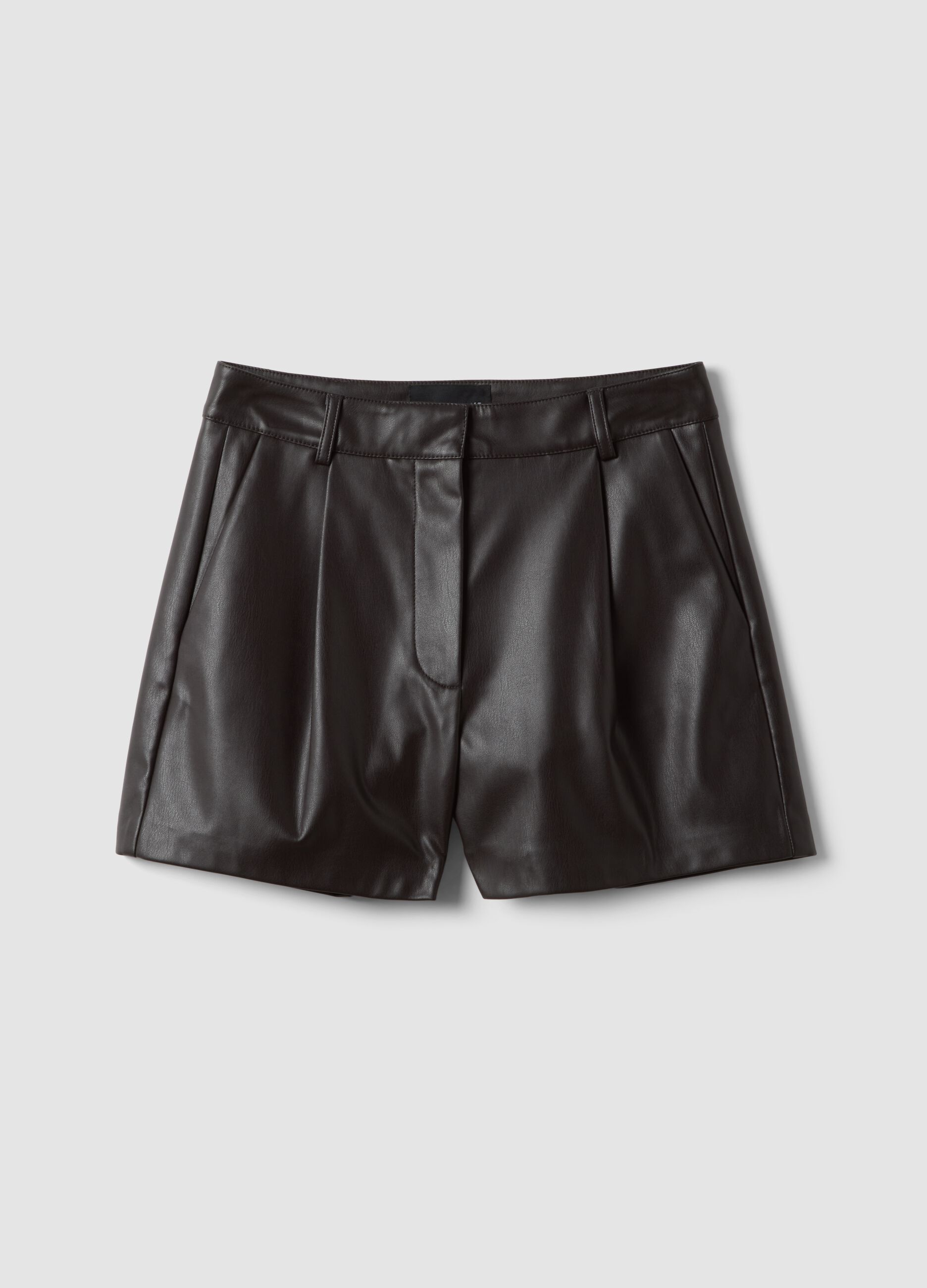 Shorts marroni regular fit con vita elasticizzata