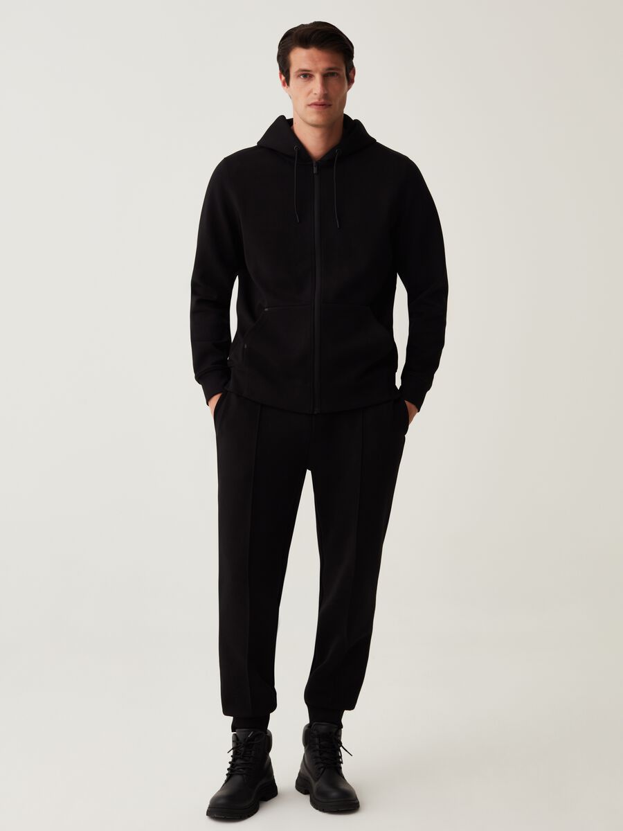 LESS IS BETTER fleece joggers with embossed stitching_0