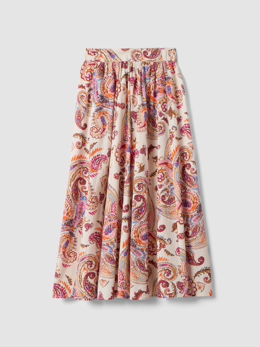 Multicoloured pure cotton maxi skirt_4