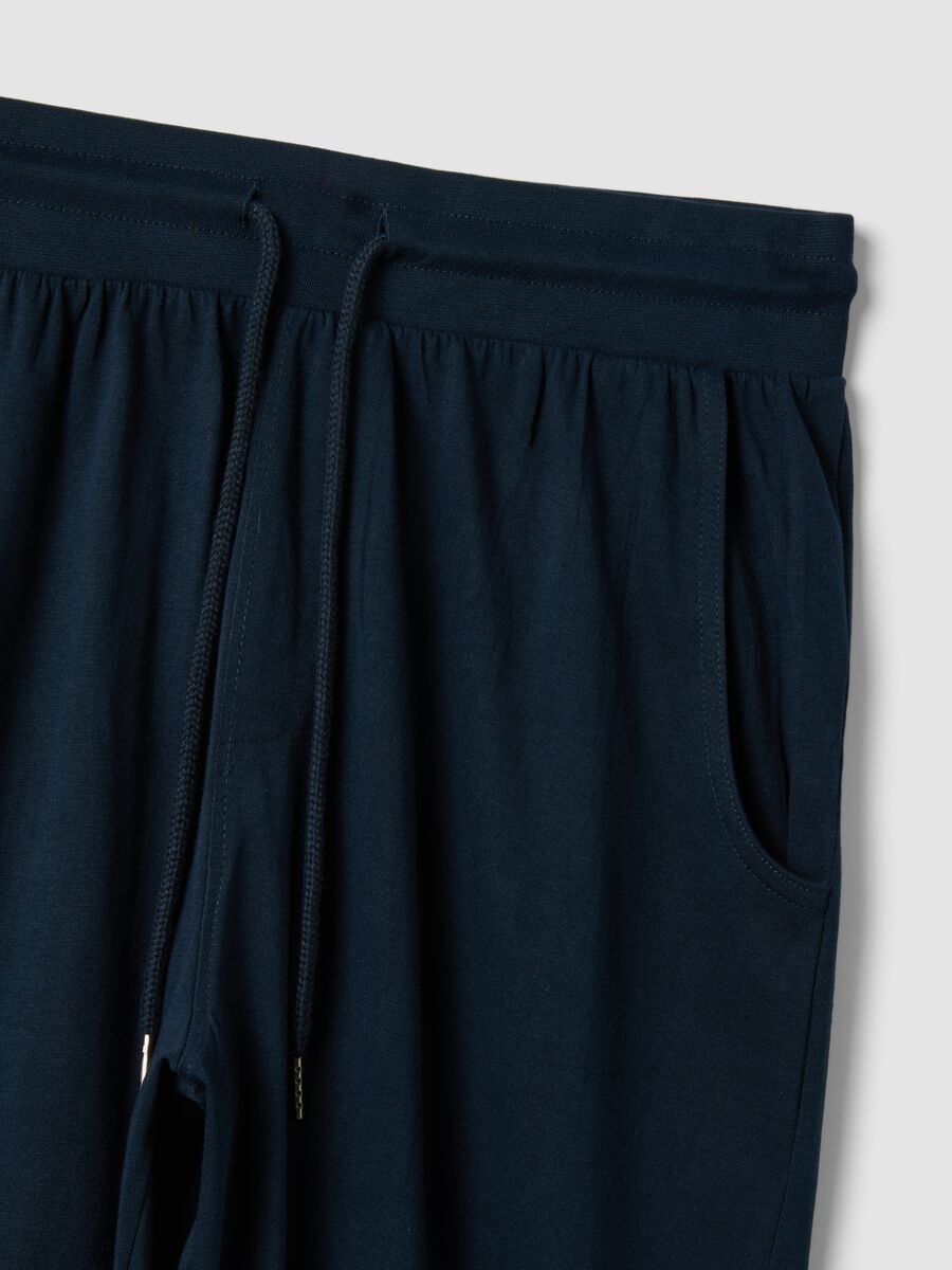 Blaue Pyjamahose aus Bio-Baumwolle mit Kordelzug_6