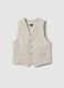 Boys' beige stretch cotton waistcoat slim fit_3