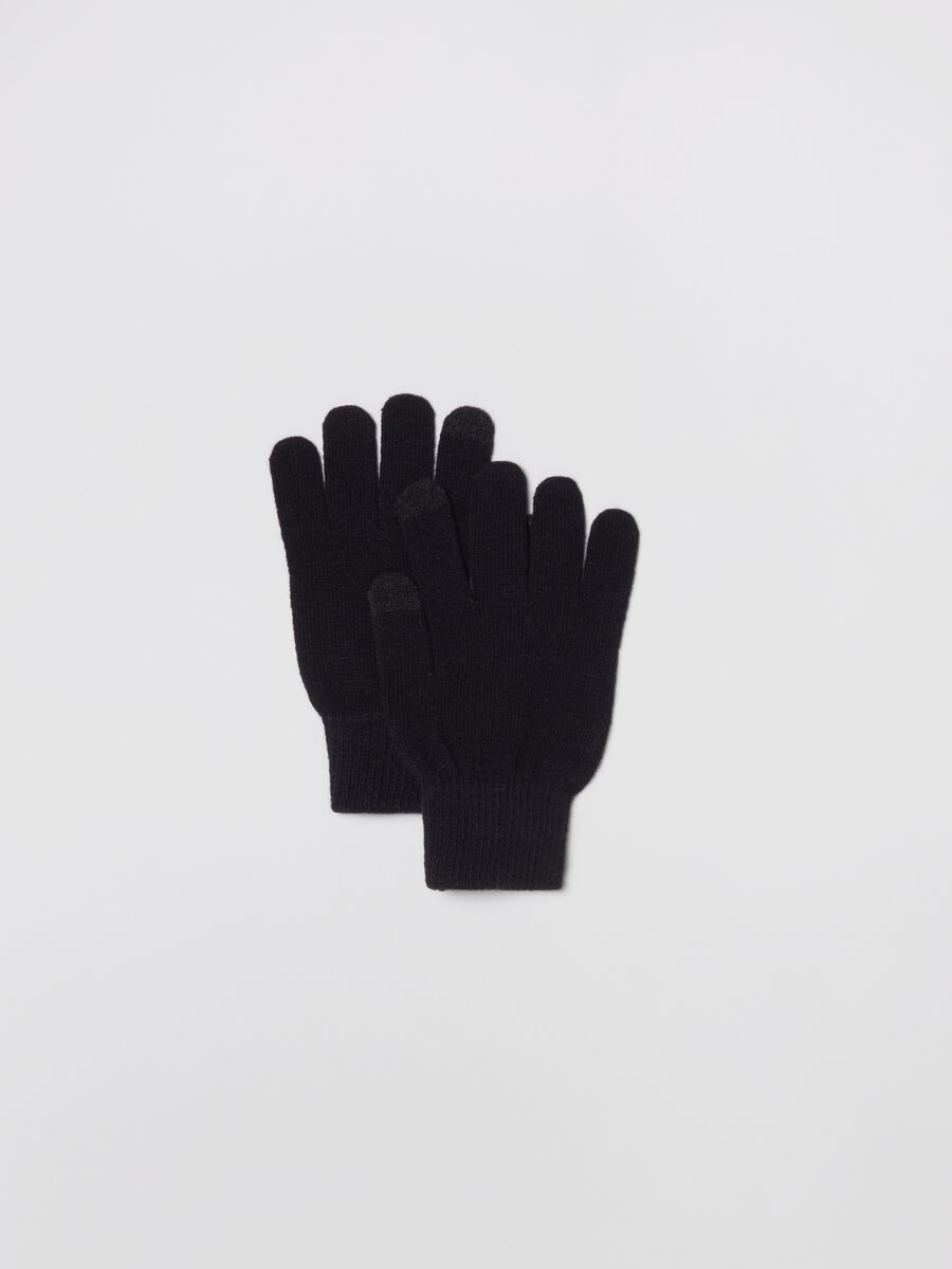 Solid colour gloves for touch screen_0