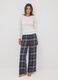 Blue checked pure viscose pyjama trousers_0