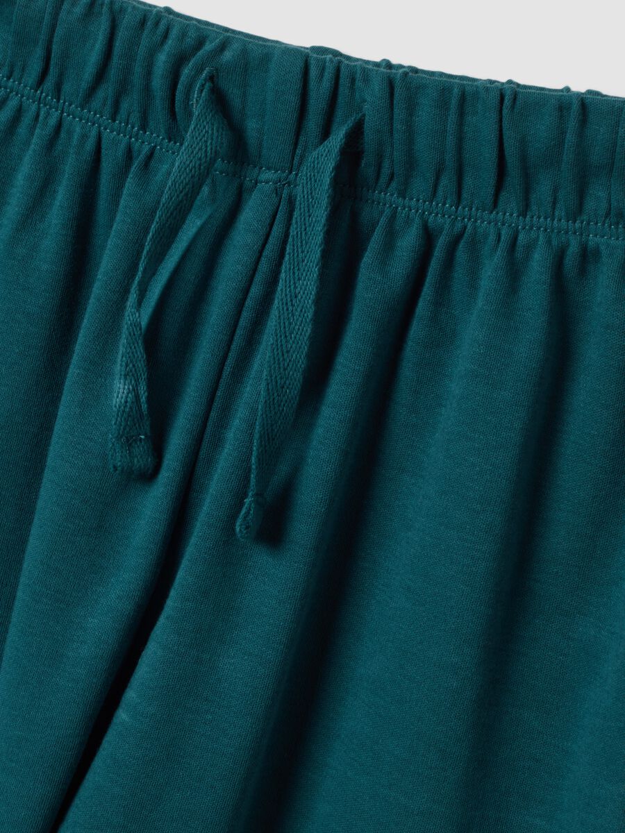 Pigiama verde in puro cotone organico con stampa dinosauro regular fit_2