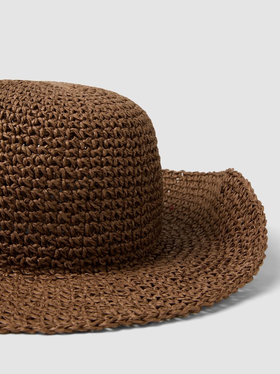 Pure Brown Paper Fabric Panama Hat_2