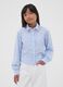 Camisa azul &agrave;s riscas em puro algod&atilde;o com cora&ccedil;&otilde;es para menina_0