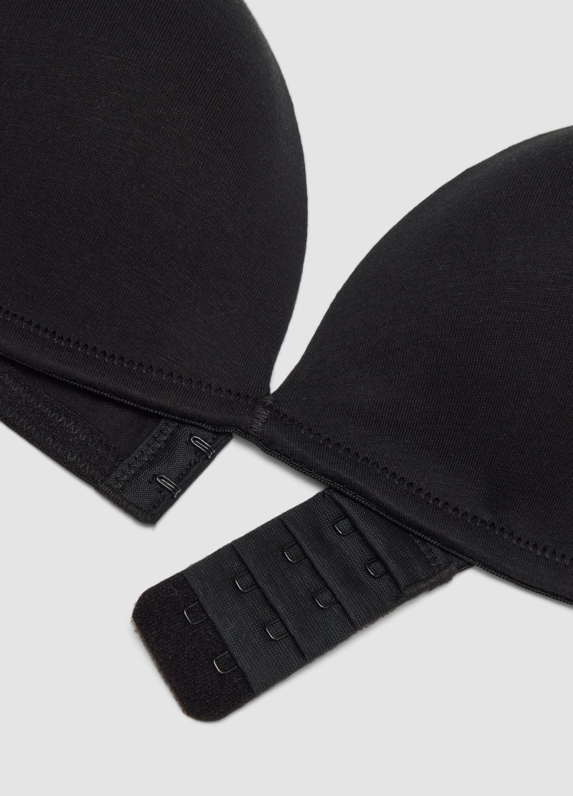 Black padded organic cotton bra