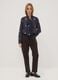 Blue and brown blouse with bow and all-over print, regular fit_1